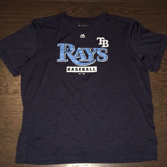 New Tampa Bay Rays team MLB evolution cool base Blue baseball shirt XL mens - Picture 1 of 3